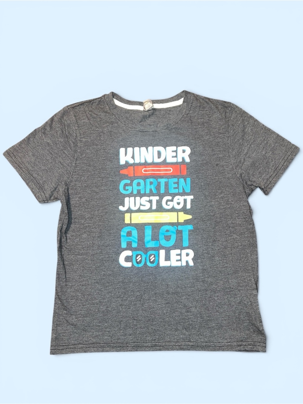 INSTANT MESSAGE Gray  'Kindergarten Just Got a Lot Cooler' Kids M Graphic Tee